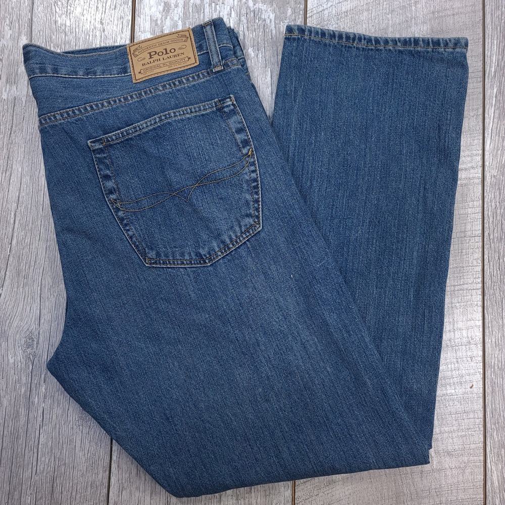 Polo Ralph Lauren Jeans Mens 36x30 Blue Varick Slim Straight Denim